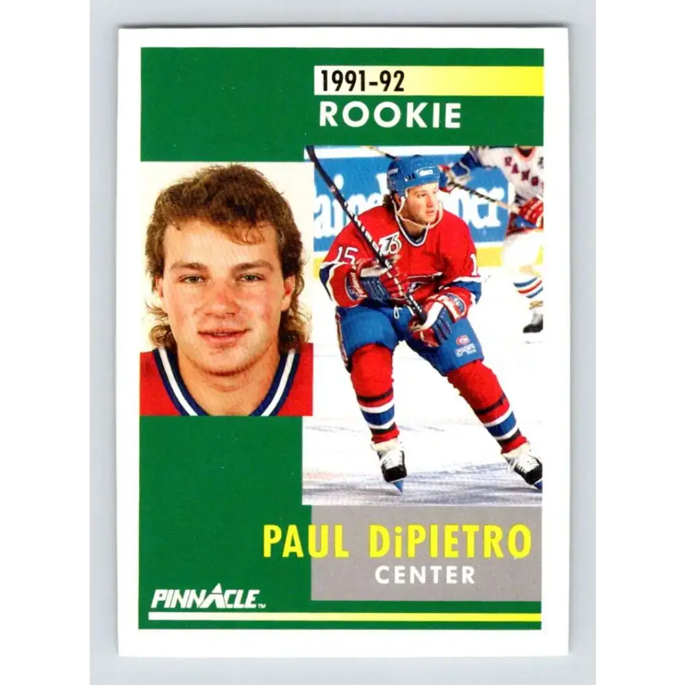 1991-92 Pinnacle #350 Paul DiPietro NM-MT RC Rookie Montreal Canadiens Hockey Card - Hockey Card Single