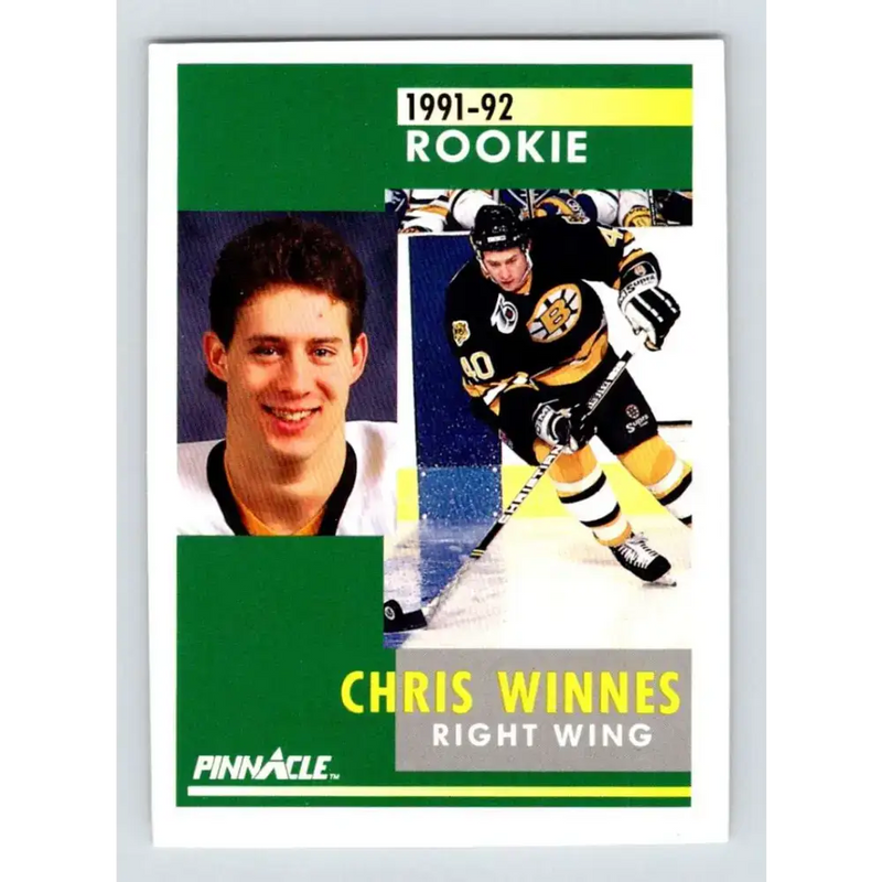 1991-92 Pinnacle #351 Chris Winnes NM-MT RC Rookie Boston Bruins Hockey Card - Hockey Card Single