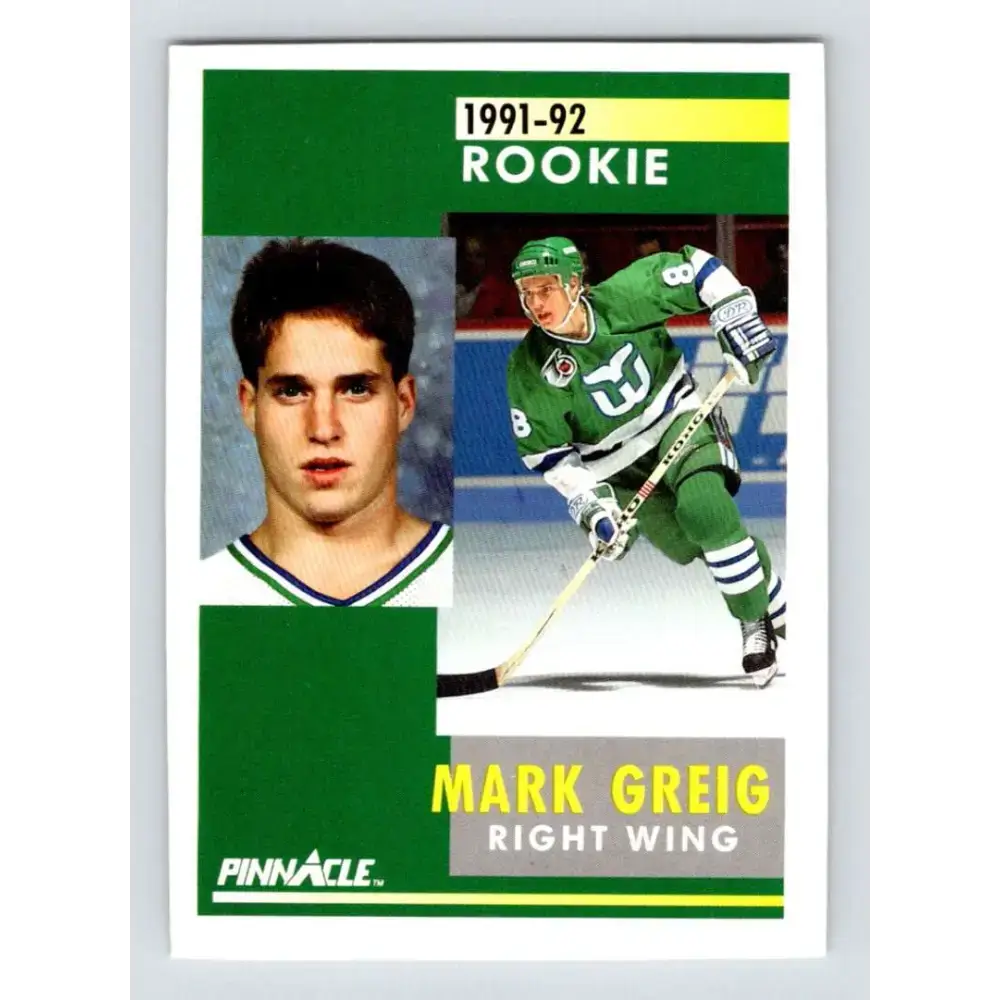 1991-92 Pinnacle #352 Mark Greig NM-MT Hartford Whalers Hockey Card - Hockey Card Single
