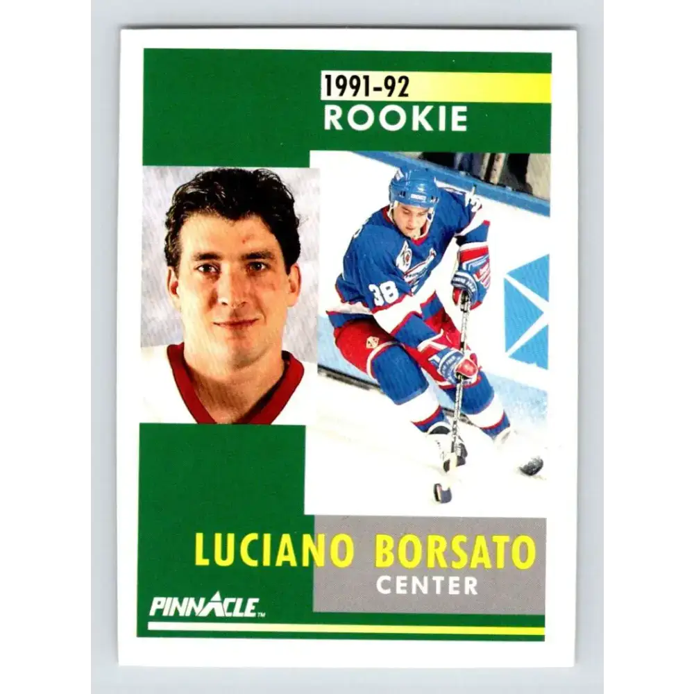 1991-92 Pinnacle #353 Luciano Borsato NM-MT RC Rookie Winnipeg Jets Hockey Card - Hockey Card Single