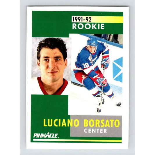 1991-92 Pinnacle #353 Luciano Borsato NM-MT RC Rookie Winnipeg Jets Hockey Card - Hockey Card Single