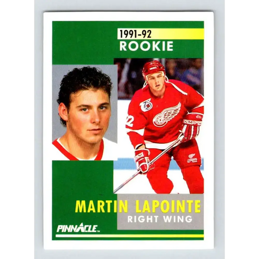 1991-92 Pinnacle #355 Martin Lapointe NM-MT Detroit Red Wings Hockey Card - Hockey Card Single