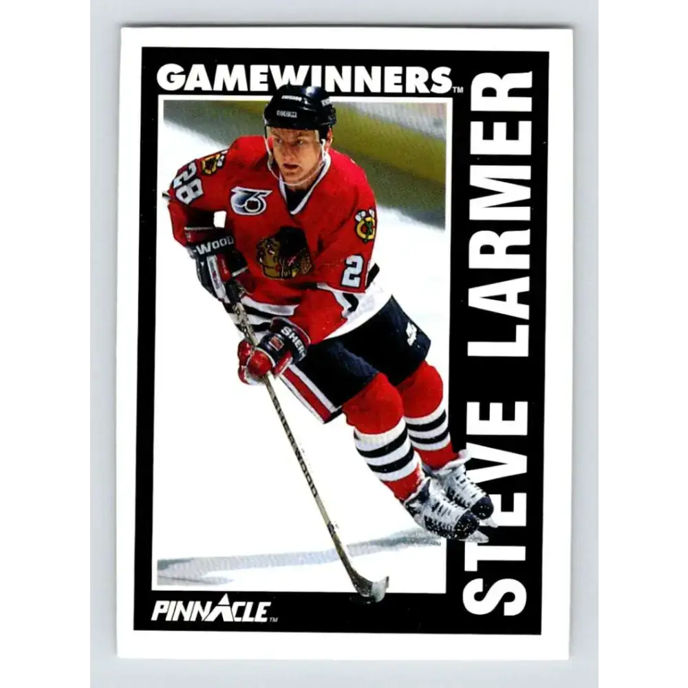 1991-92 Pinnacle #357 Steve Larmer NM-MT Chicago Blackhawks Hockey Card - Hockey Card Single