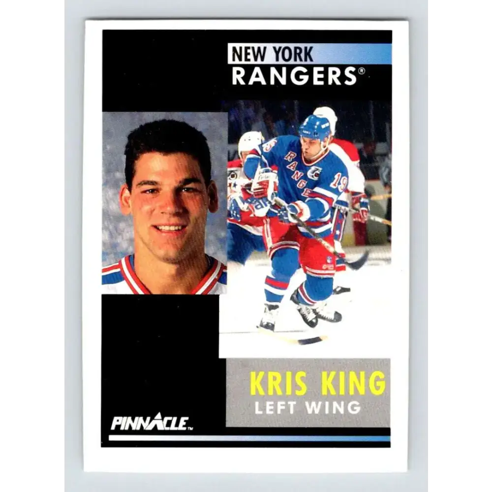 1991-92 Pinnacle #362 Kris King NM-MT New York Rangers Hockey Card - Hockey Card Single