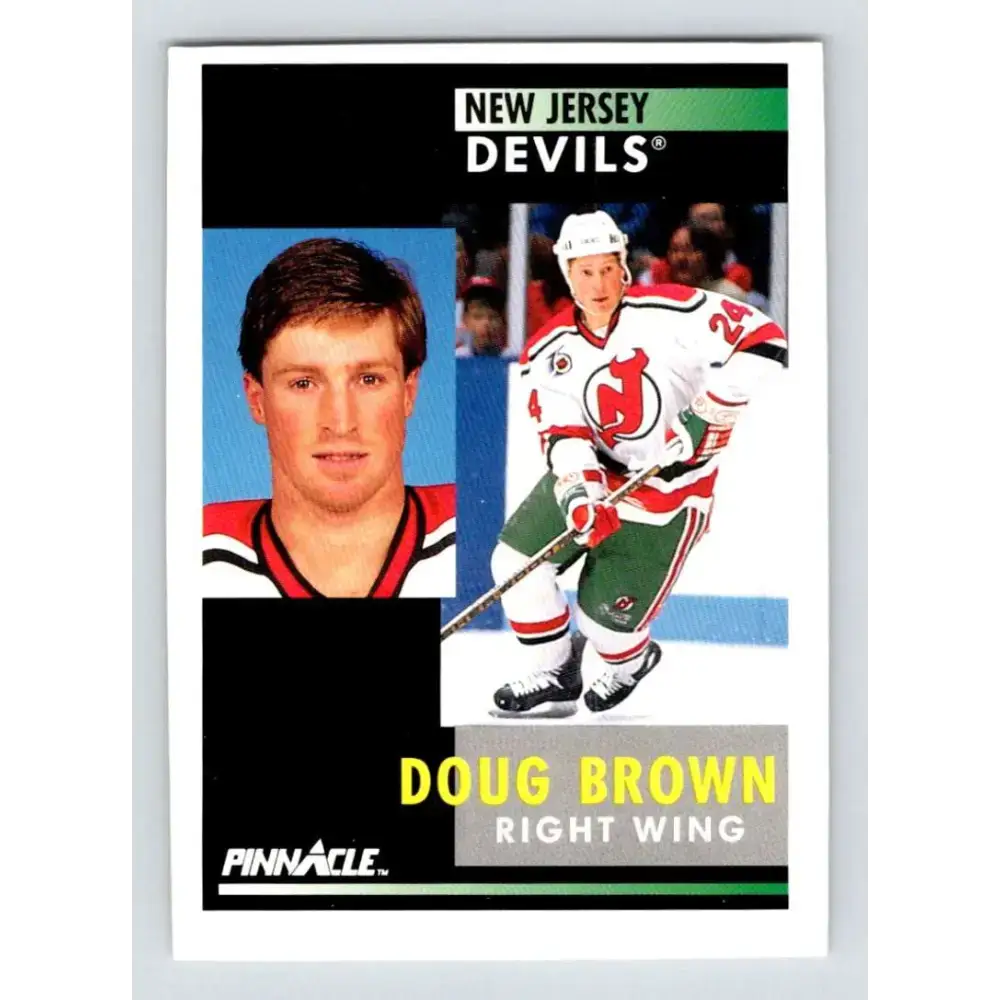 1991-92 Pinnacle #363 Doug Brown NM-MT New Jersey Devils Hockey Card - Hockey Card Single