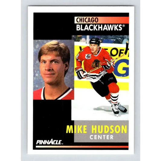 1991-92 Pinnacle #38 Mike Hudson NM-MT Chicago Blackhawks Hockey Card - Hockey Card Single