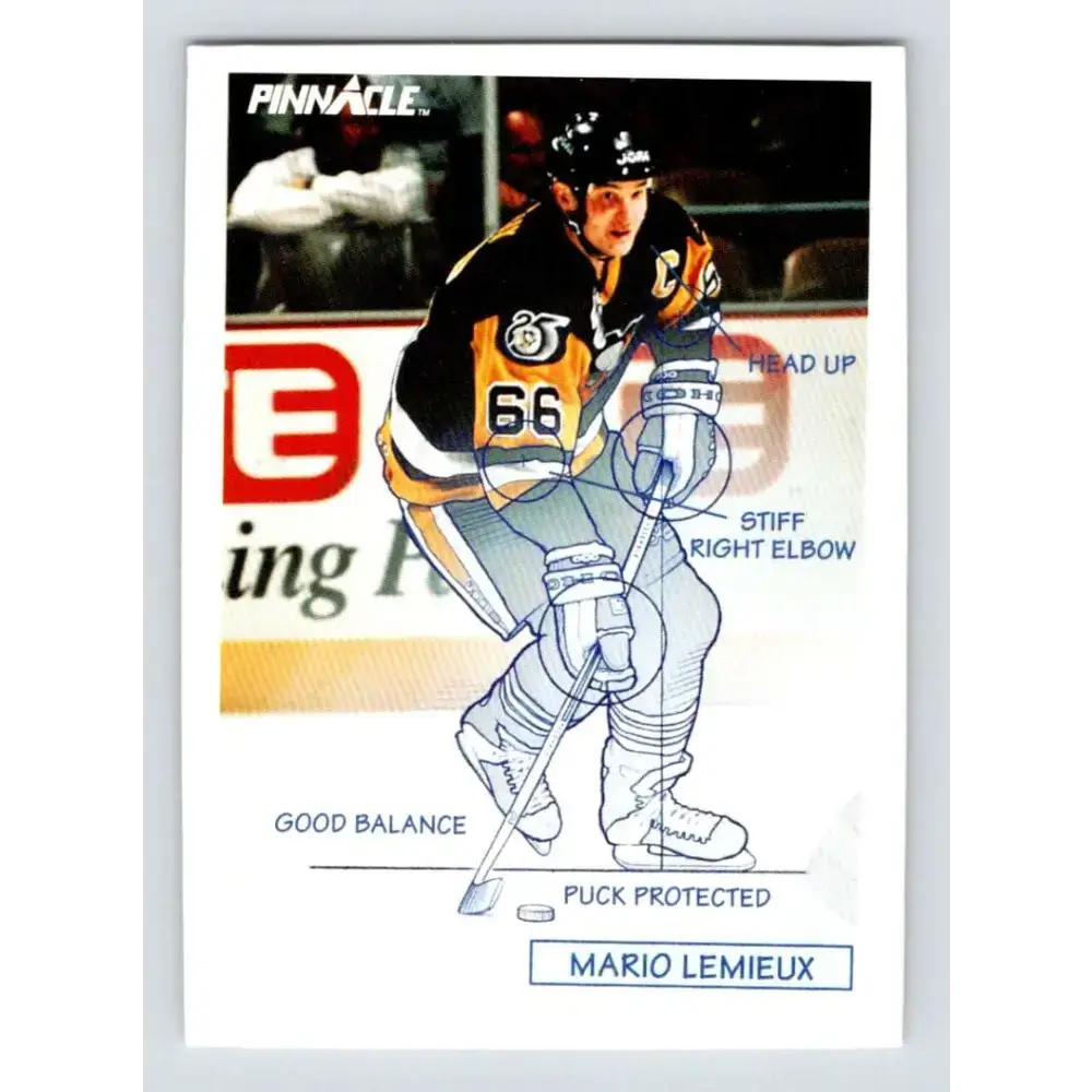 1991-92 Pinnacle #380 Mario Lemieux TECH NM-MT Pittsburgh Penguins Hockey Card - Hockey Card Single