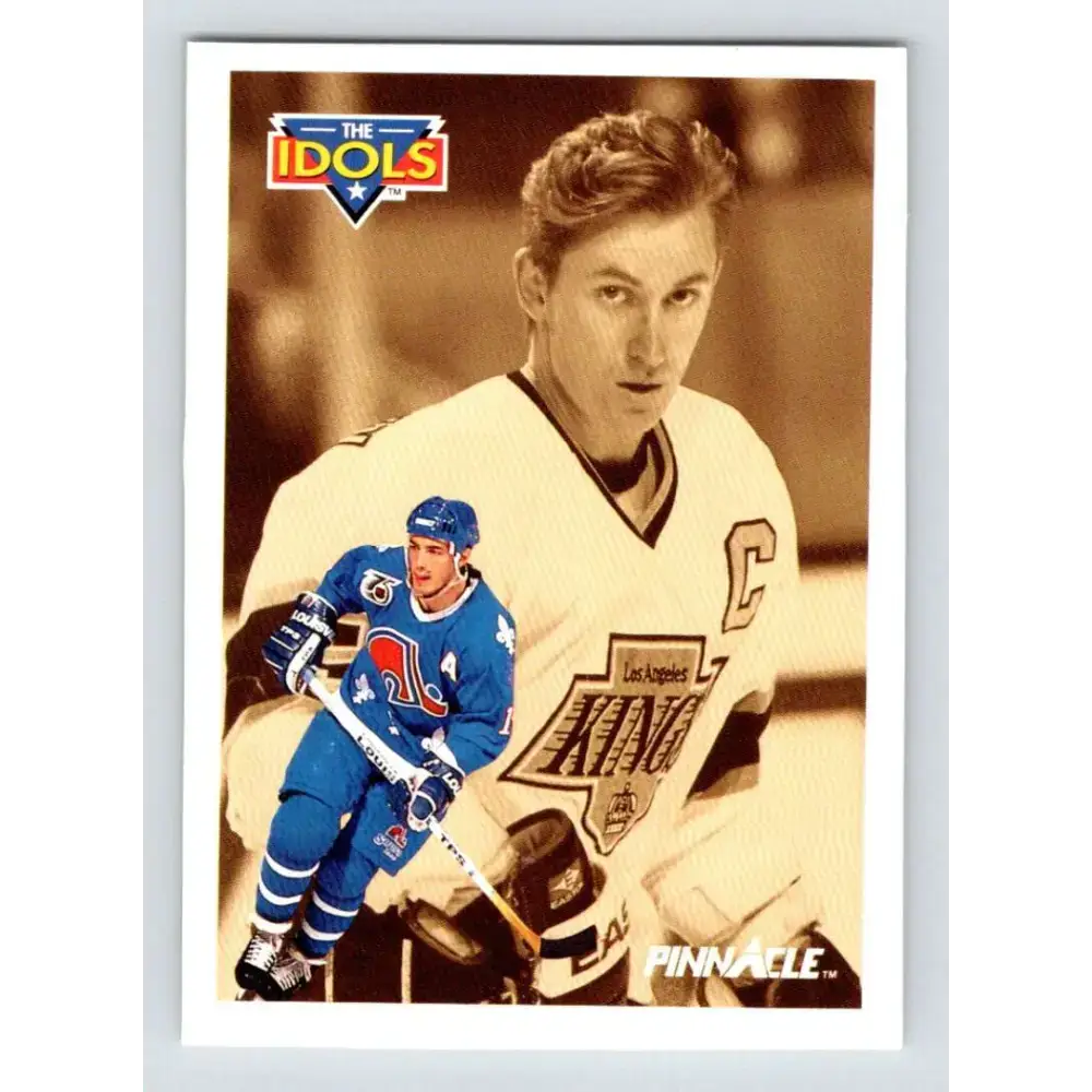 1991-92 Pinnacle #381 Joe Sakic/Wayne Gretzky NM-MT Quebec Nordiques Hockey Card