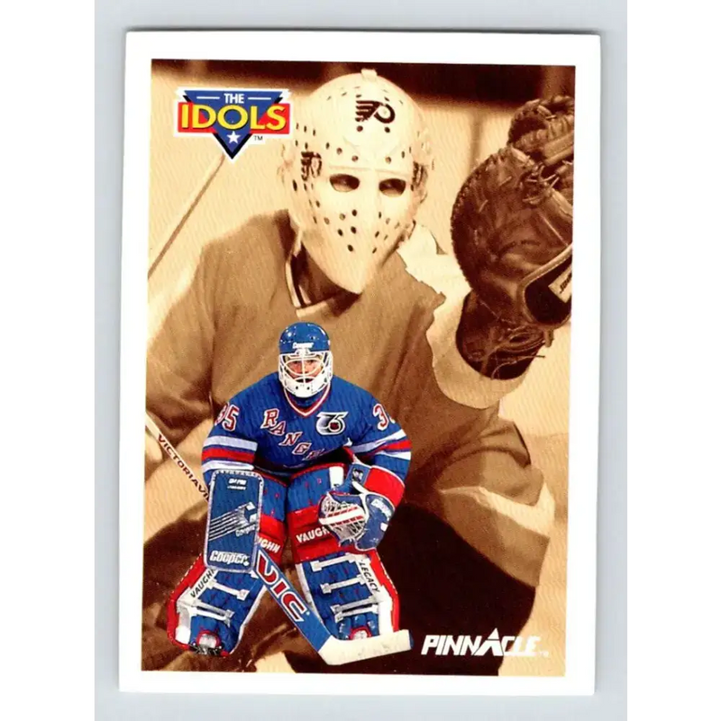 1991-92 Pinnacle #384 Mike Richter/Bernie Parent NM-MT New York Rangers Hockey Card - Hockey Card Single