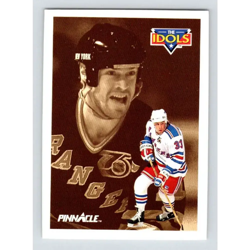 1991-92 Pinnacle #390 Tony Amonte/Mark Messier NM-MT New York Rangers Hockey Card - Hockey Card Single
