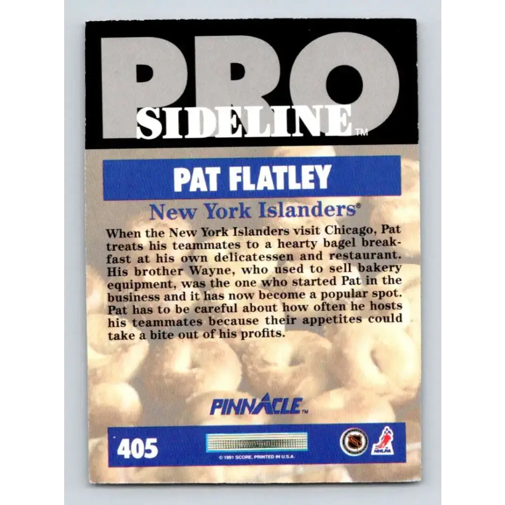 1991-92 Pinnacle #405 Pat Flatley SL NM-MT New York Islanders Hockey Card - Hockey Card Single