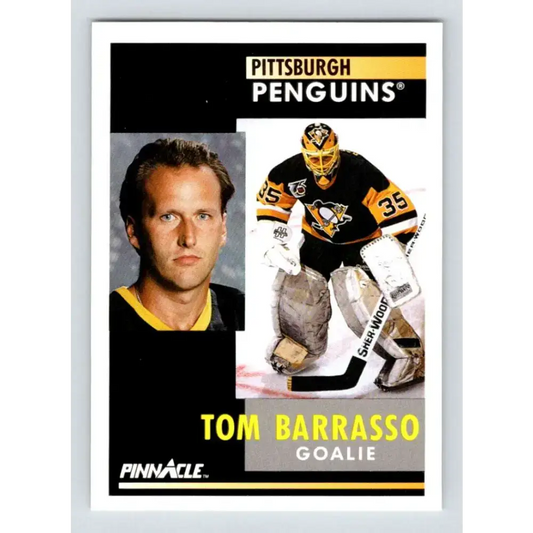 1991-92 Pinnacle #44 Tom Barrasso NM-MT Pittsburgh Penguins Hockey Card - Hockey Card Single