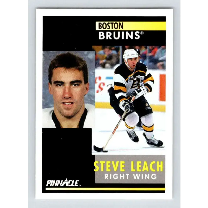 1991-92 Pinnacle #46 Stephen Leach NM-MT Boston Bruins Hockey Card - Hockey Card Single