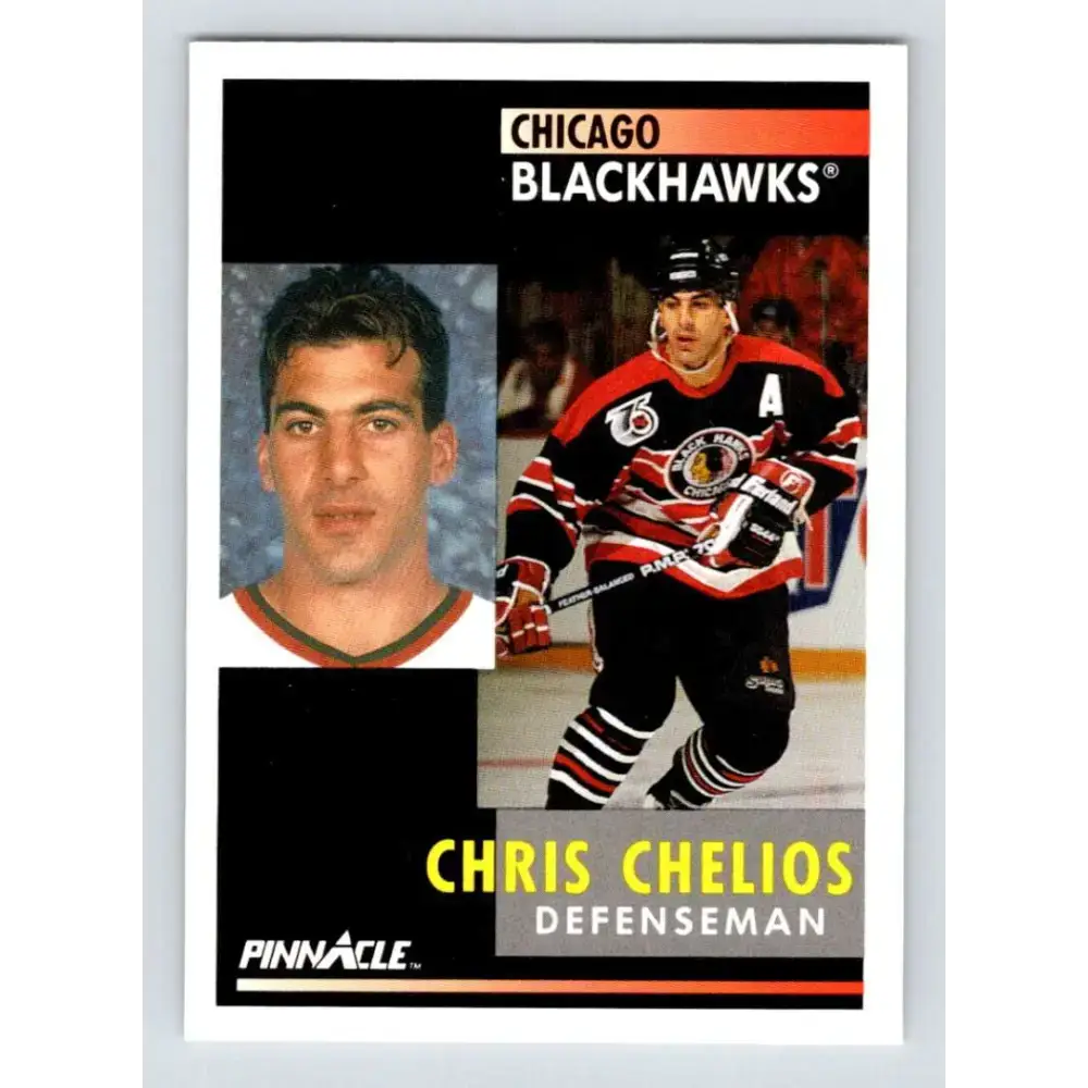 1991-92 Pinnacle #58 Chris Chelios NM-MT Chicago Blackhawks Hockey Card - Hockey Card Single