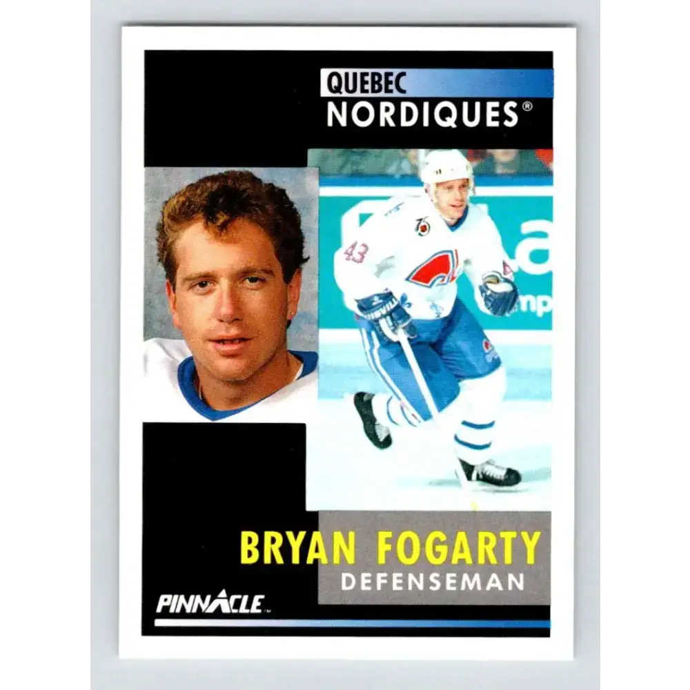 1991-92 Pinnacle #59 Bryan Fogarty NM-MT Quebec Nordiques Hockey Card - Hockey Card Single