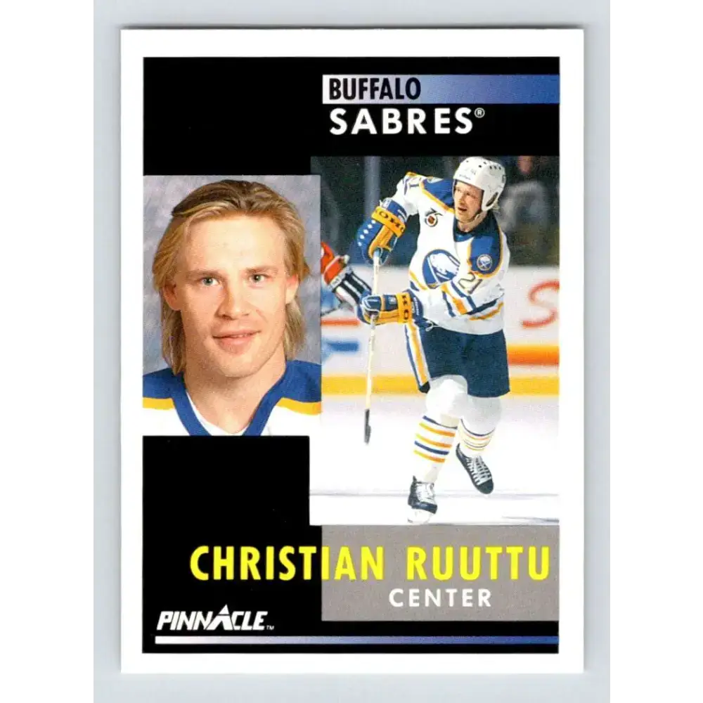 1991-92 Pinnacle #60 Christian Ruuttu NM-MT Buffalo Sabres Hockey Card - Hockey Card Single