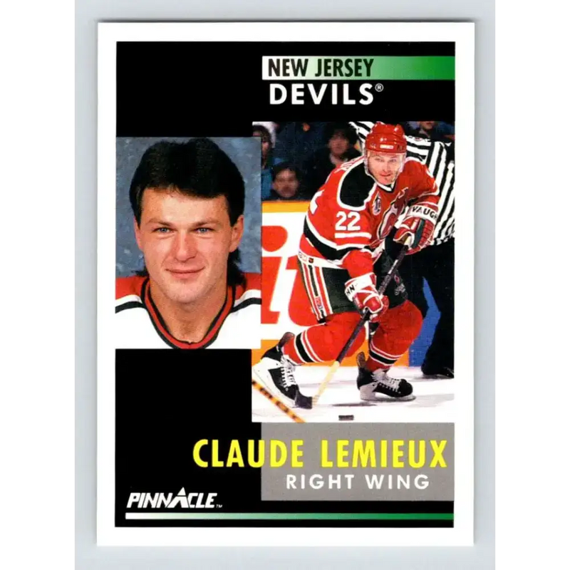 1991-92 Pinnacle #70 Claude Lemieux NM-MT New Jersey Devils Hockey Card - Hockey Card Single
