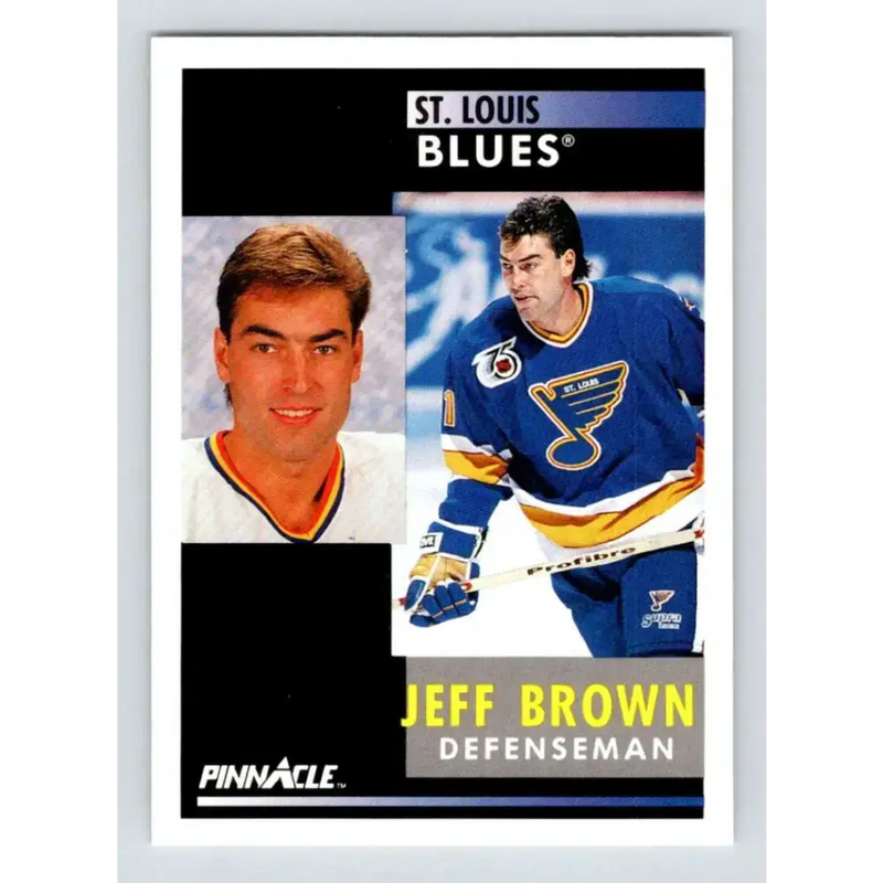 1991-92 Pinnacle #72 Jeff Brown NM-MT St. Louis Blues Hockey Card - Hockey Card Single
