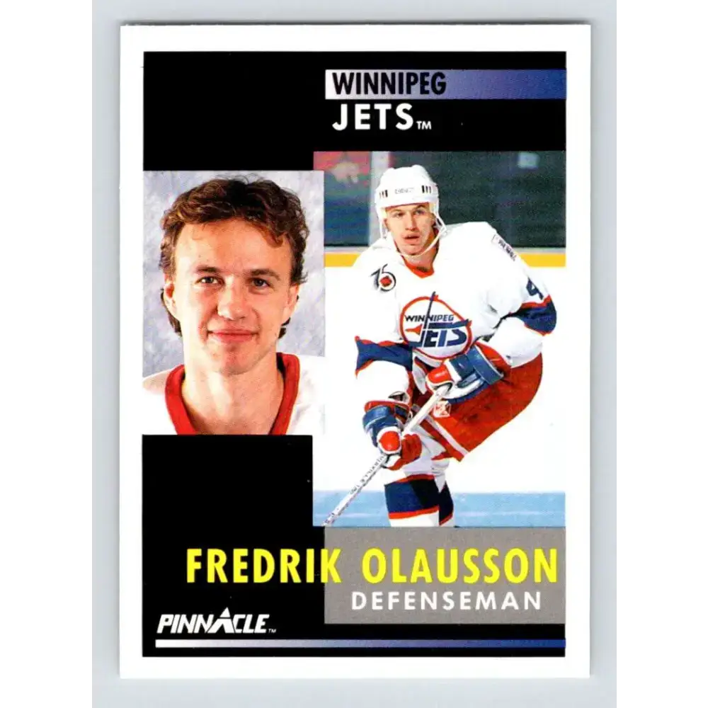 1991-92 Pinnacle #74 Fredrik Olausson NM-MT Winnipeg Jets Hockey Card - Hockey Card Single