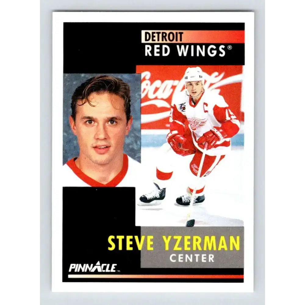 1991-92 Pinnacle #75 Steve Yzerman NM-MT Detroit Red Wings Hockey Card - Hockey Card Single