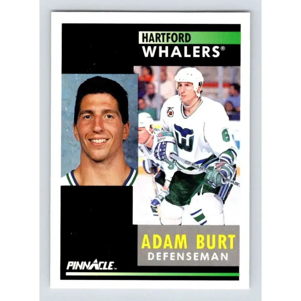 1991-92 Pinnacle #77 Adam Burt NM-MT Hartford Whalers Hockey Card - Hockey Card Single