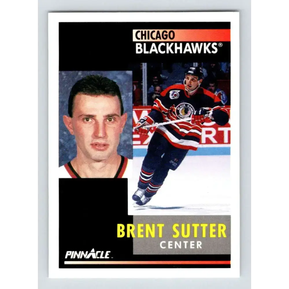 1991-92 Pinnacle #79 Brent Sutter NM-MT Chicago Blackhawks Hockey Card - Hockey Card Single