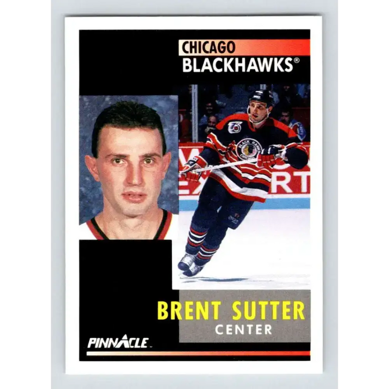 1991-92 Pinnacle #79 Brent Sutter NM-MT Chicago Blackhawks Hockey Card - Hockey Card Single