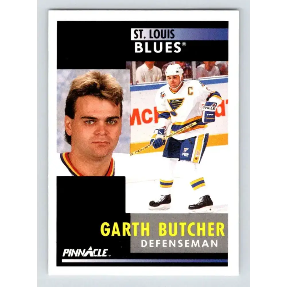 1991-92 Pinnacle #85 Garth Butcher NM-MT St. Louis Blues Hockey Card - Hockey Card Single