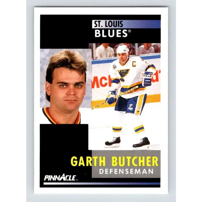 1991-92 Pinnacle #85 Garth Butcher NM-MT St. Louis Blues Hockey Card - Hockey Card Single