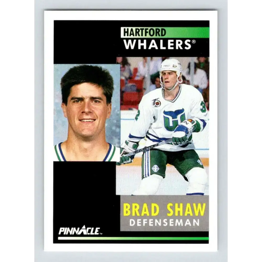 1991-92 Pinnacle #88 Brad Shaw NM-MT Hartford Whalers Hockey Card - Hockey Card Single