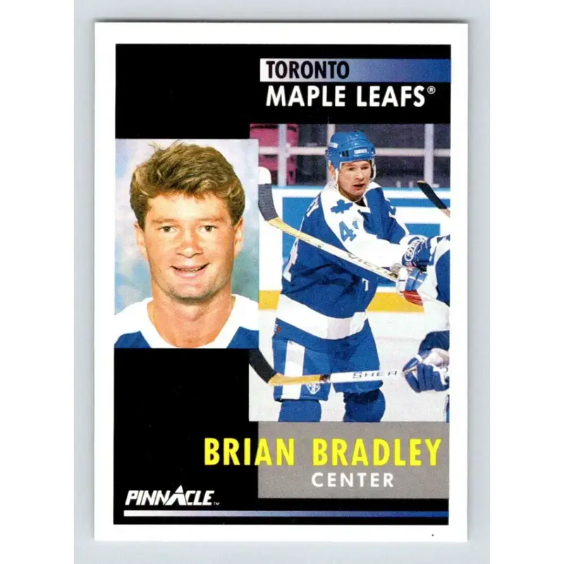1991-92 Pinnacle #90 Brian Bradley NM-MT Toronto Maple Leafs Hockey Card - Hockey Card Single