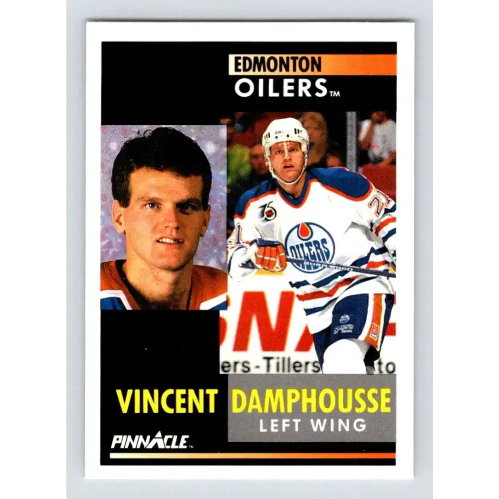 1991-92 Pinnacle #91 Vincent Damphousse NM-MT Edmonton Oilers Hockey Card - Hockey Card Single