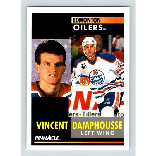 1991-92 Pinnacle #91 Vincent Damphousse NM-MT Edmonton Oilers Hockey Card - Hockey Card Single