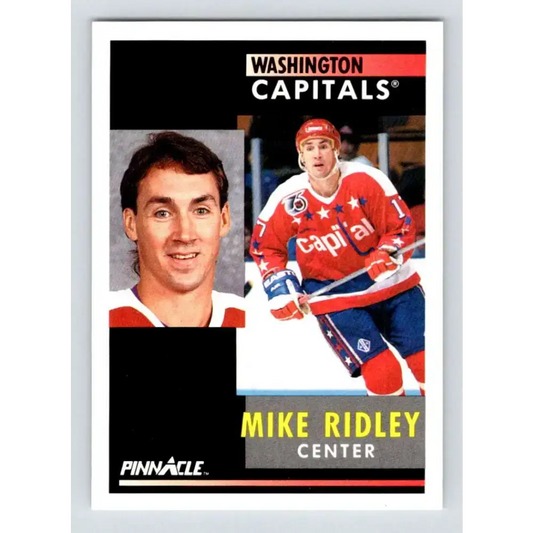 1991-92 Pinnacle #94 Mike Ridley NM-MT Washington Capitals Hockey Card - Hockey Card Single