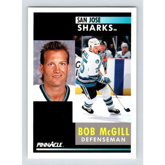 1991-92 Pinnacle #98 Bob McGill NM-MT San Jose Sharks Hockey Card - Hockey Card Single