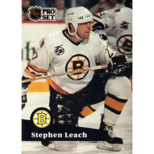 1991-92 Pro Set #346 Stephen Leach NM-MT Boston Bruins Hockey Card - Hockey Card Single
