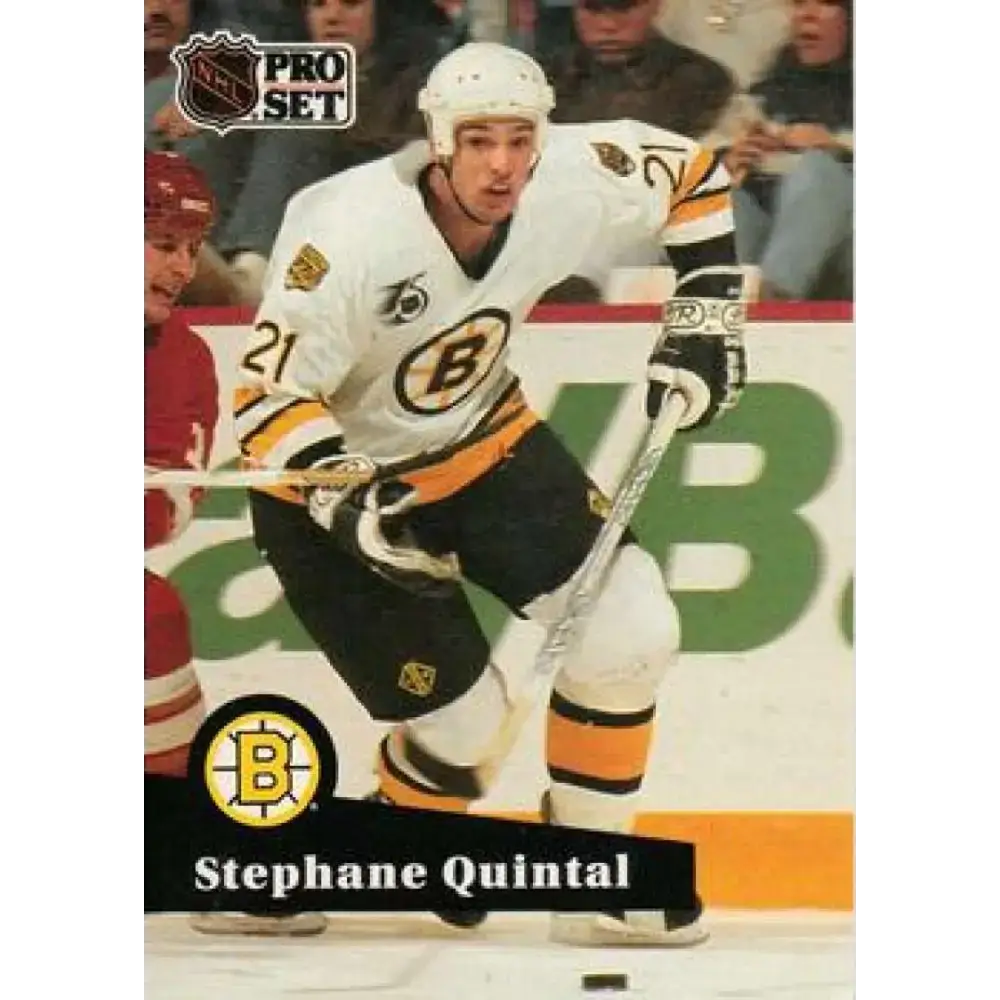 1991-92 Pro Set #350 Stephane Quintal NM-MT Boston Bruins Hockey Card - Hockey Card Single