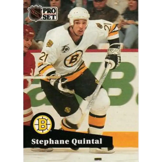 1991-92 Pro Set #350 Stephane Quintal NM-MT Boston Bruins Hockey Card - Hockey Card Single