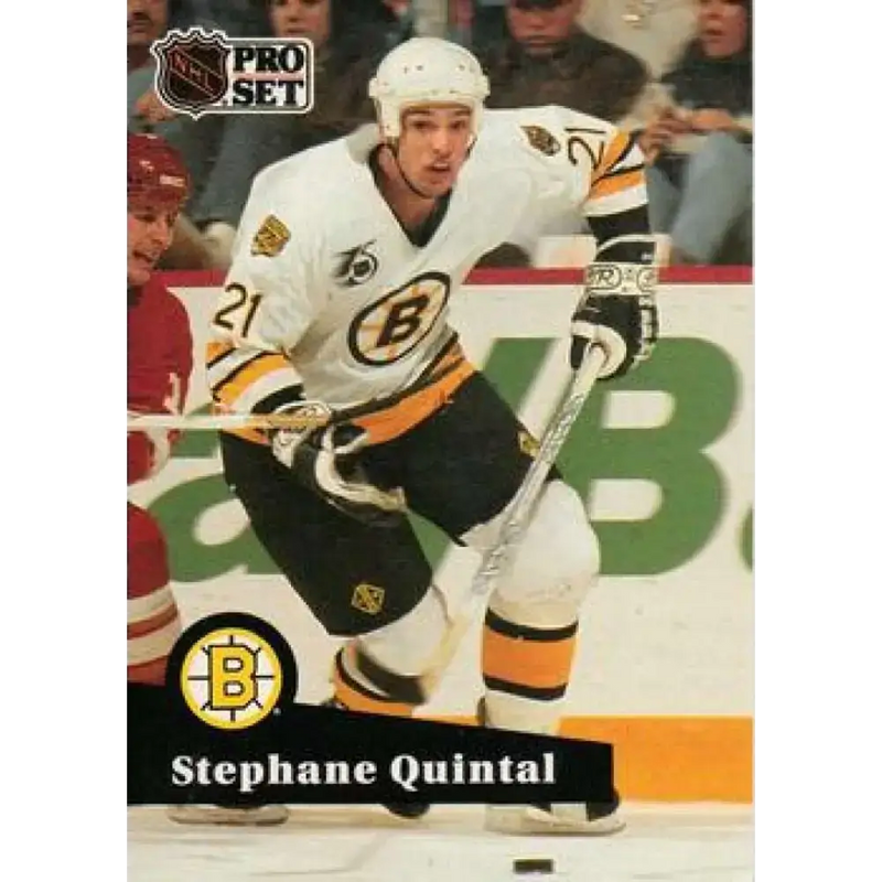 1991-92 Pro Set #350 Stephane Quintal NM-MT Boston Bruins Hockey Card - Hockey Card Single