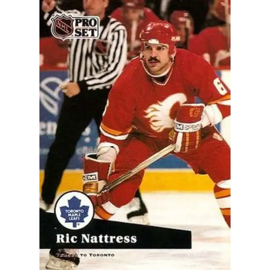 1991-92 Pro Set #363 Ric Nattress NM-MT Calgary Flames Hockey Card - Hockey Card Single