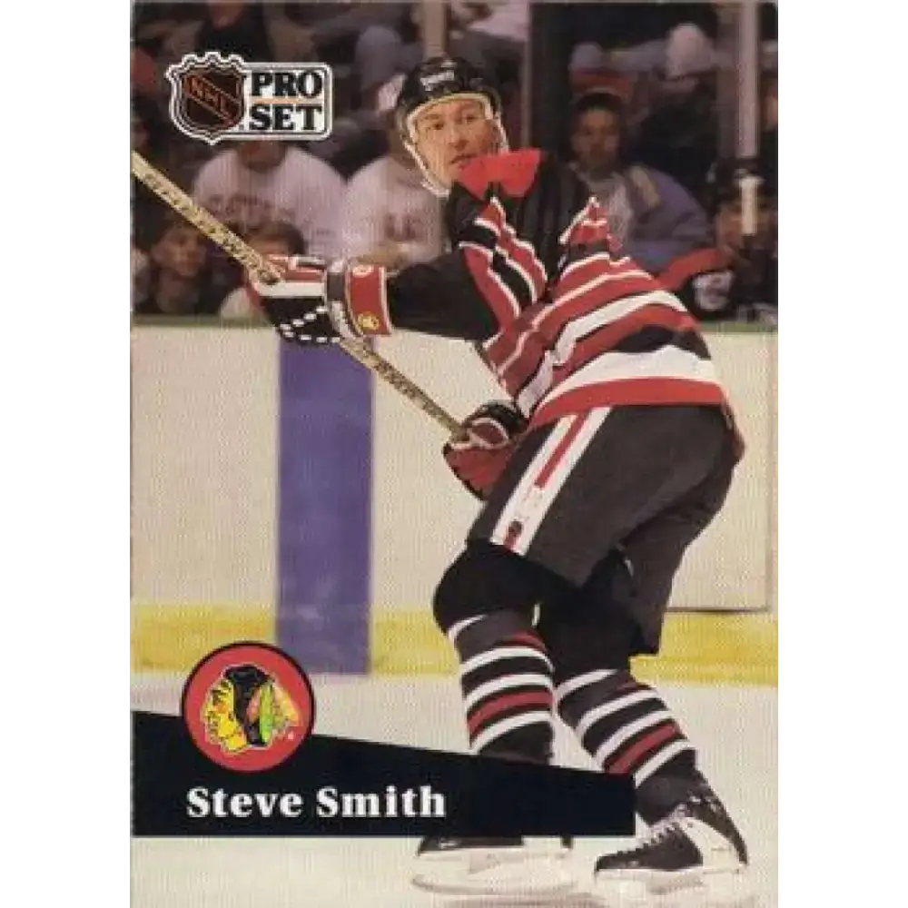 1991-92 Pro Set #370 Steve Smith NM-MT Chicago Blackhawks Hockey Card - Hockey Card Single