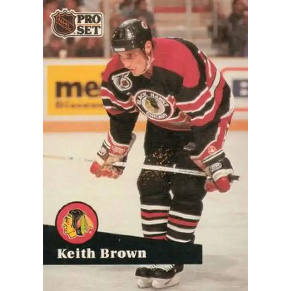 1991-92 Pro Set #371 Keith Brown NM-MT Chicago Blackhawks Hockey Card - Hockey Card Single