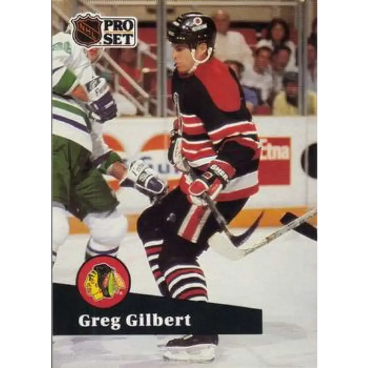 1991-92 Pro Set #372 Greg Gilbert NM-MT Chicago Blackhawks Hockey Card - Hockey Card Single