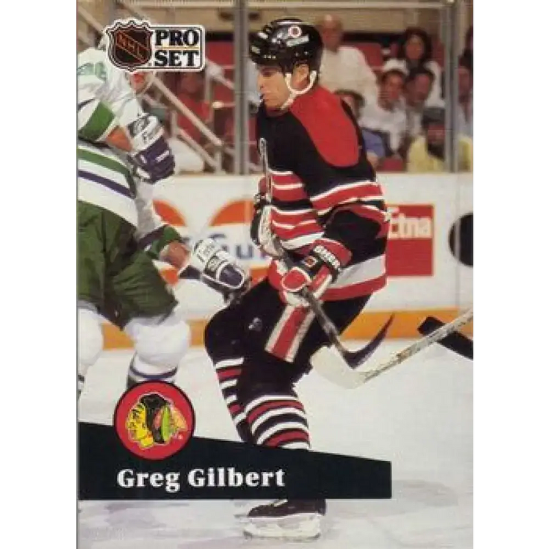 1991-92 Pro Set #372 Greg Gilbert NM-MT Chicago Blackhawks Hockey Card - Hockey Card Single