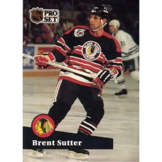 1991-92 Pro Set #374 Brent Sutter NM-MT Chicago Blackhawks Hockey Card - Hockey Card Single