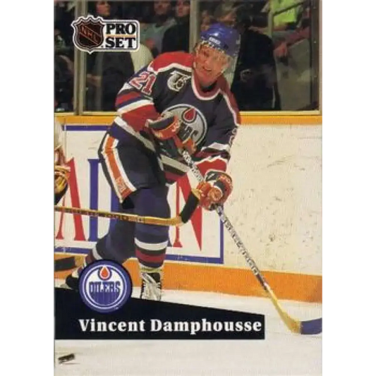 1991-92 Pro Set #381 Vincent Damphousse NM-MT Edmonton Oilers Hockey Card - Hockey Card Single