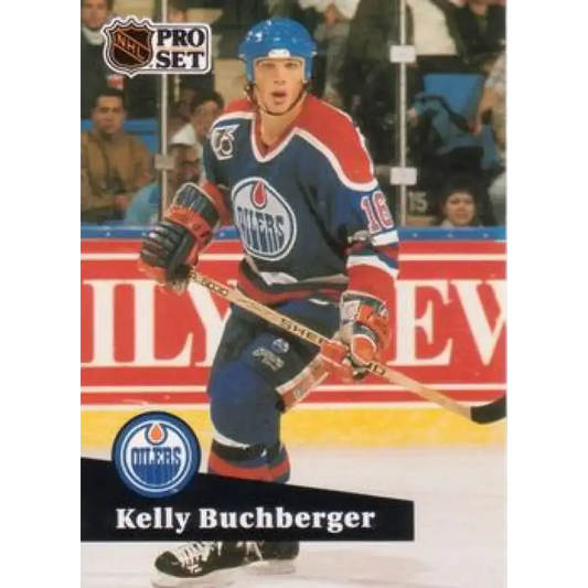 1991-92 Pro Set #385 Kelly Buchburger NM-MT Edmonton Oilers Hockey Card - Hockey Card Single