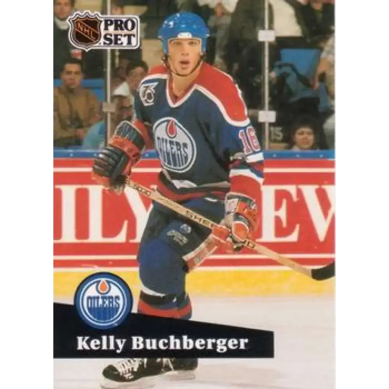 1991-92 Pro Set #385 Kelly Buchburger NM-MT Edmonton Oilers Hockey Card - Hockey Card Single