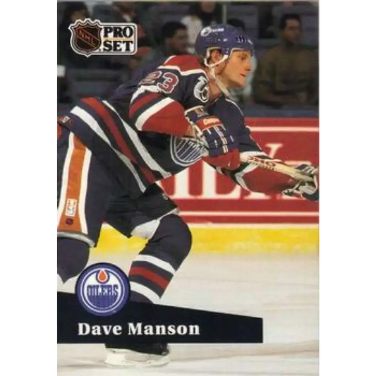 1991-92 Pro Set #389 Dave Manson NM-MT Edmonton Oilers Hockey Card - Hockey Card Single