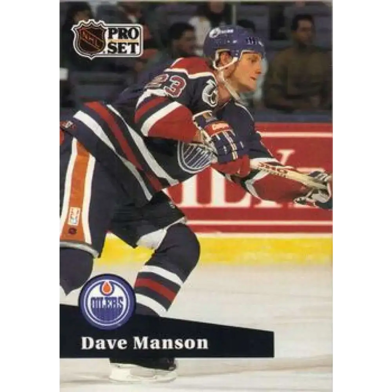 1991-92 Pro Set #389 Dave Manson NM-MT Edmonton Oilers Hockey Card - Hockey Card Single